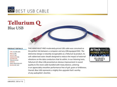 Auszeichnung "Product of the year" für das Tellurium Q - Blue USB